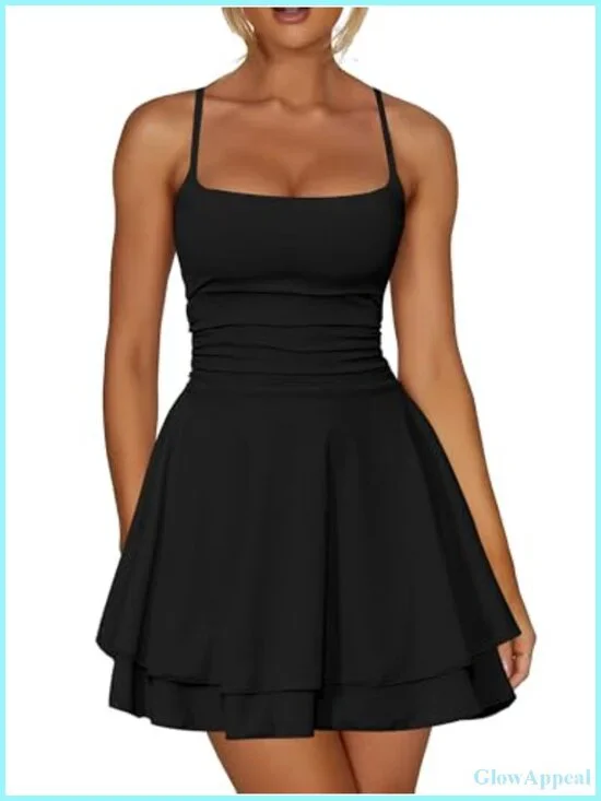 Sexy Ruffle Mini Dress Spaghetti Strap Ruched Corset Party Club Short Dress