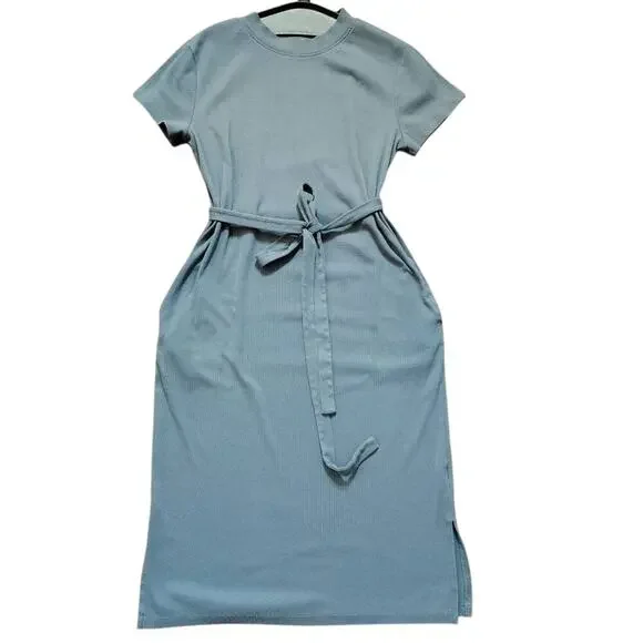 Cornflower Blue Belted Maxi Dress Size Medium