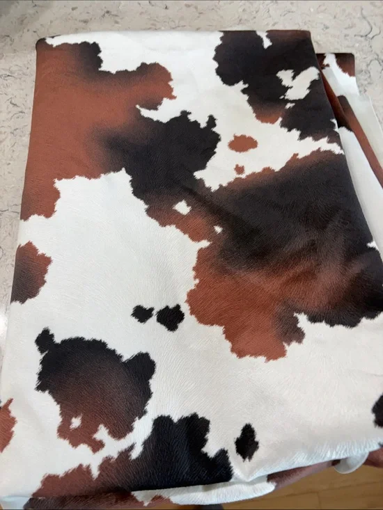 Cowhide Print Tablecloth Runner - Brown, Black & White