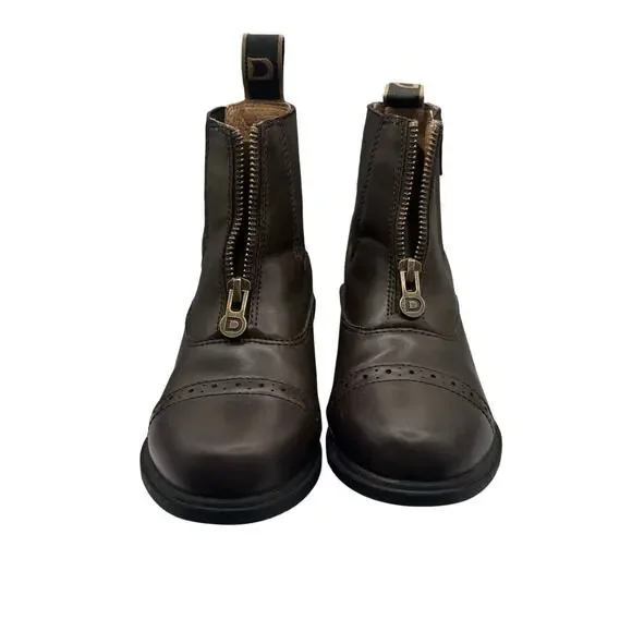 Dublin Altitude Brown Leather Ankle Boots Size 13 Zip Closure Brogue Detailing