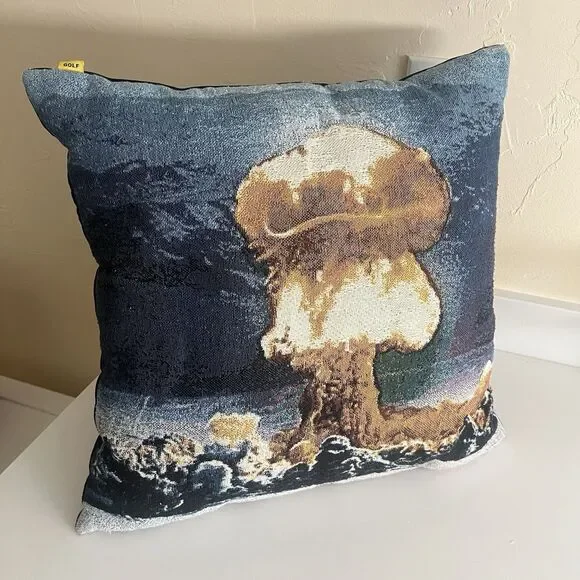 Golf Home By Golf Wang No Nukes Tapestry Throw Pillow Mushroom Cloud 18x18”