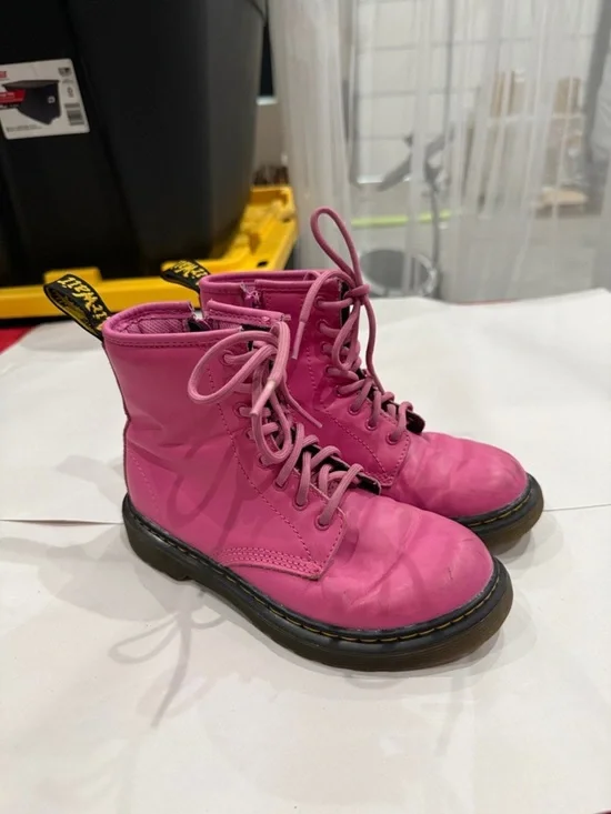 Hot Pink Lace-Up Combat Boots
