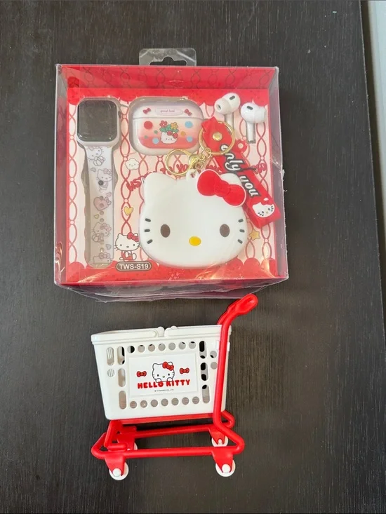 Hello Kitty Earbuds, Watch Band & Cute Case Gift Set