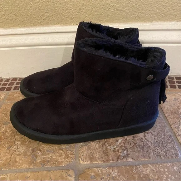 JOEBOXER Girls Black Faux Suede Ankle Boots Size 5
