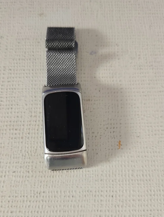 Silver Fitbit Charge 4 Fitness Tracker Smartband with Mesh Strap