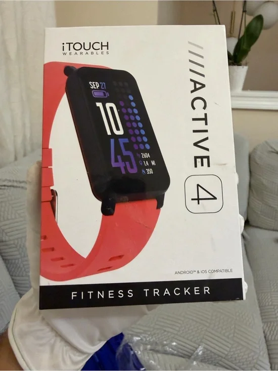 NEW iTouch Active 4 Smartwatch Fitness Tracker Coral Red iOS Android Waterproof