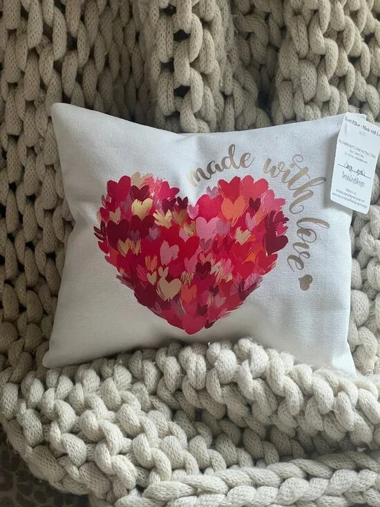 Brushstroke Heart Pillow  - made with love - 10