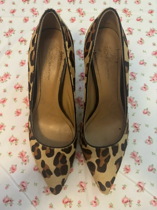 BCBGeneration Leopard-Print Pointed Toe Pumps