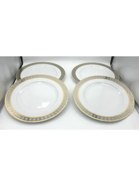 Platinum with Gold by Thun Baum Brothers Dinner Plates Set of 4 THUPLWG