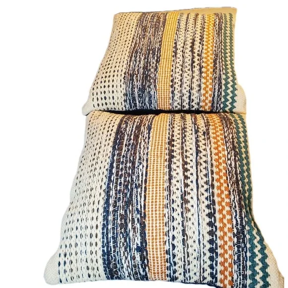 Magnolia Home Joanna Gaines Woven Wool-Blend 2‎ Throw Pillows 23x23 Tectured