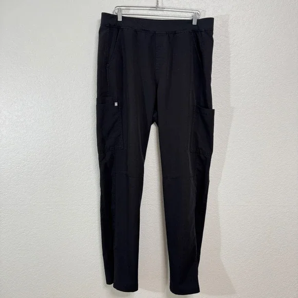 FIGS Axim Straight Leg Men XXL Tall Black Cargo Scrub Pants Medical