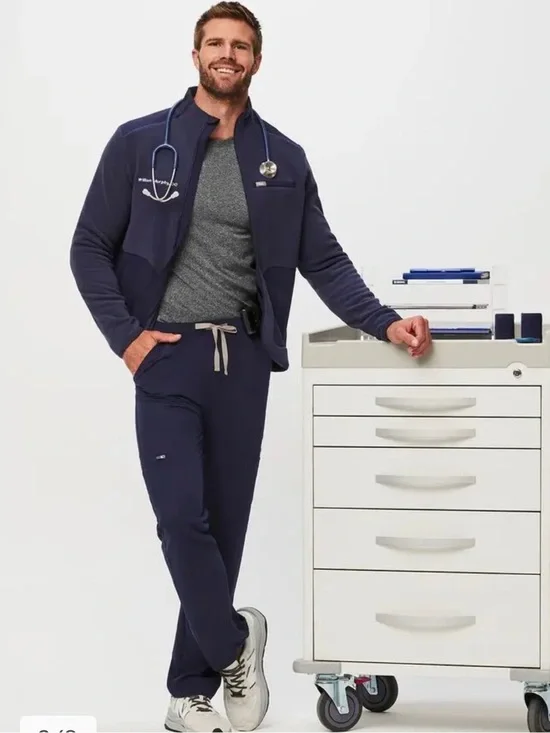 Figs Men's Navy Drawstring Scrub Pants