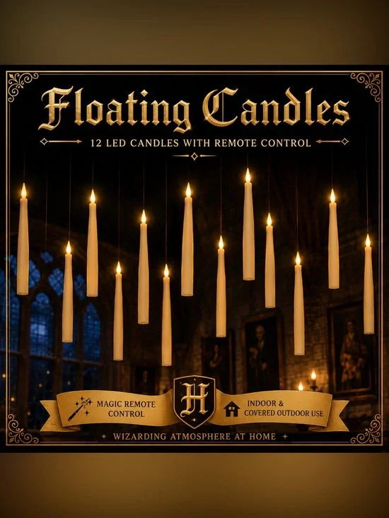 12 Harry Potter Floating Candles with Remote Control LED Decor