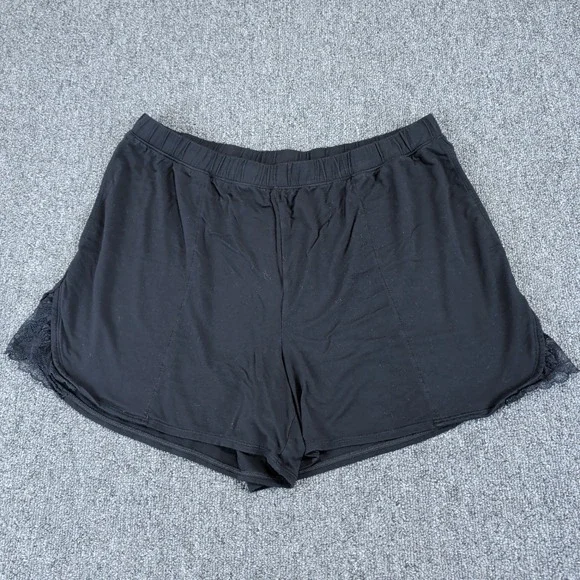 Soma Cool Nights Lace Trim Pajama Shorts Women Medium Black Sleepwear Loungewear