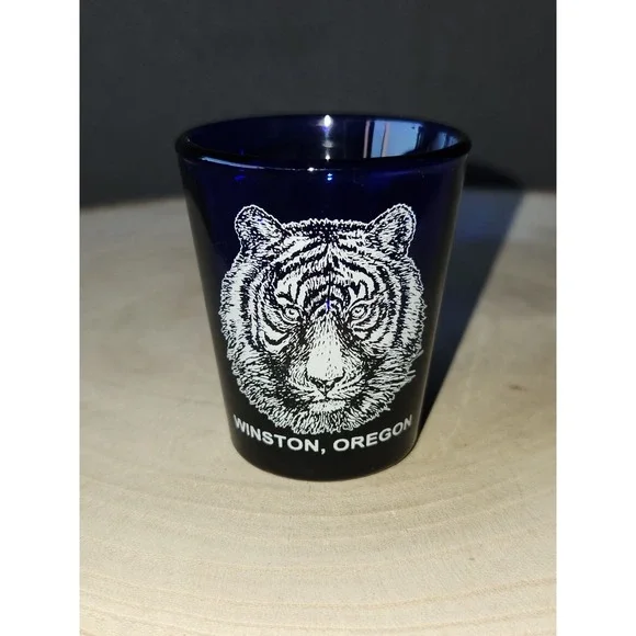 Cobalt Blue Wildlife Safari Winston Oregon Animal Kingdom‎ Shot Glass Souvenir