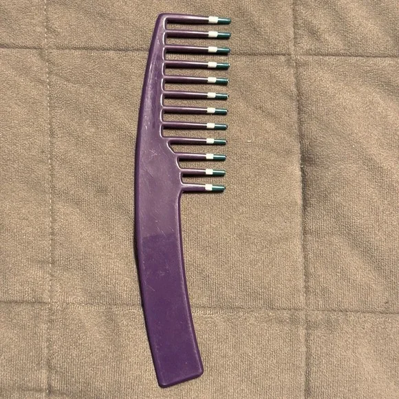 Vintage Mebco Double Dip Wide Tooth Detangler Comb for Men & Women Purple Teal