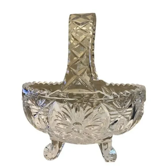 Crystal Clear 24% Lead Crystal Footed Basket Made