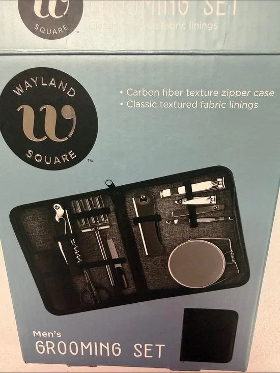 Waverly Men's Grooming Set - Black and Silver