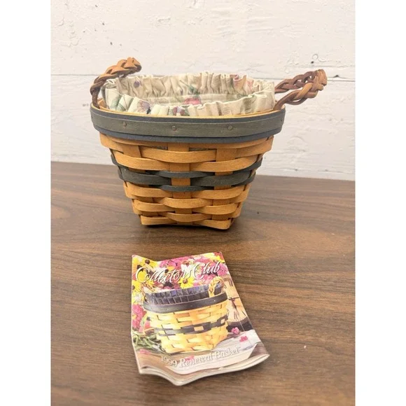 Longaberger Renewal Basket 1999 Floral Botanical Fabric & Plastic‎ Liner