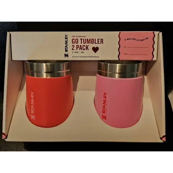 Stanley 2pk 10 oz Stainless Steel Everyday Go Tumblers - Red & Pink Valentines