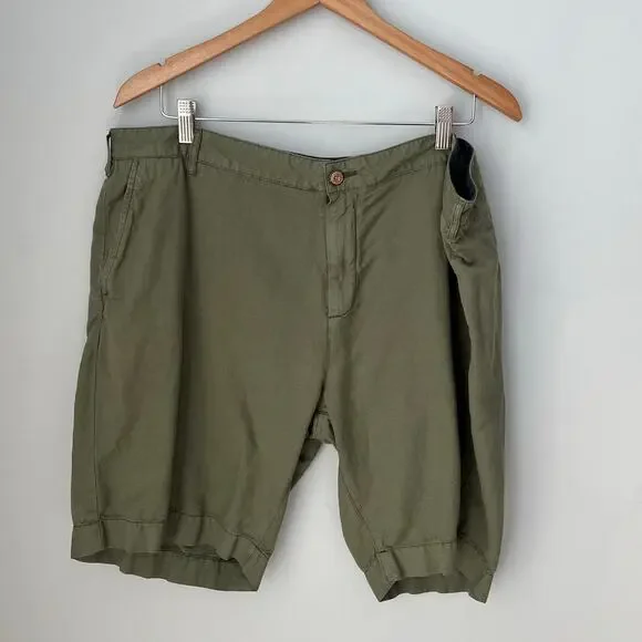 Faherty Green Malibu Short Linen Blend Chino Lightweight Casual Resort Beach 40