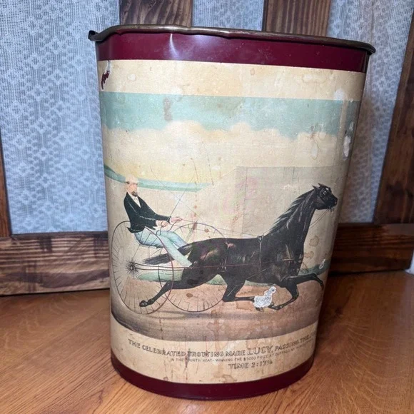 Vintage Keller-Charles Philadelphia Trotting Mare Lucy Metal‎ Wastebasket 1872