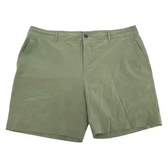 Faherty Green Flat Front Shorts | Size 38