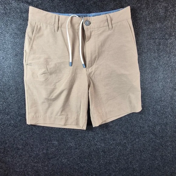 Faherty All Day Shorts Mens 28 Khaki Sand Performance Stretch 7 Inch Inseam
