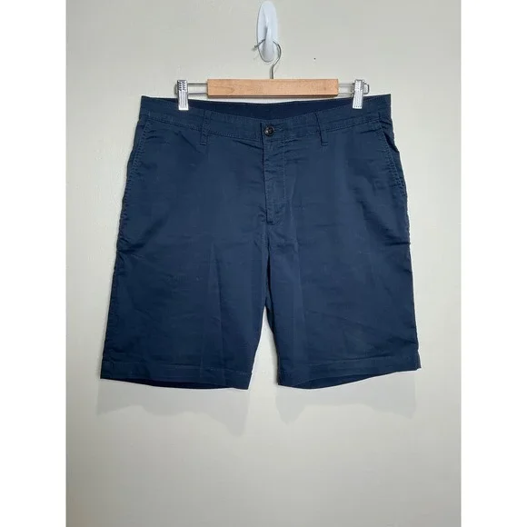 Faherty Movement Chino Shorts Men's 34 Coolmax Navy Solid Stretch