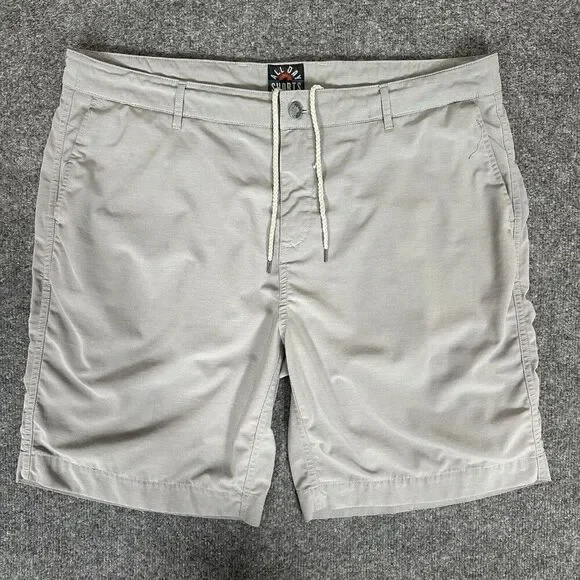 Faherty All Day Shorts Mens‎ 38 (40) Grey Chino Drawstring Casual 9