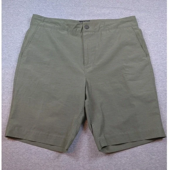 Faherty All Day Shorts Mens 33 Olive Green Hybrid Board Shorts Stretch Quick Dry