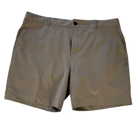 Faherty All Day Shorts Mens 40 Khaki Tan Stretch Hybrid Recycled Blend 7 Inseam