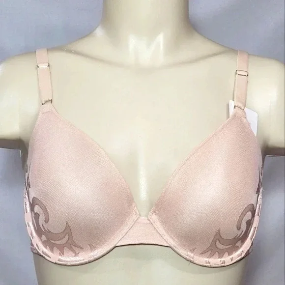 34D Vanity Fair Beautiful Embrace Average Cover UW‎ Bra Rose Beige NWT