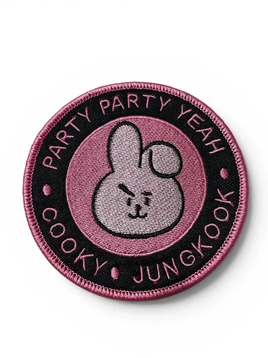 Cooky Jungkook Pink Embroidered Party Patch - Party Party Yeah