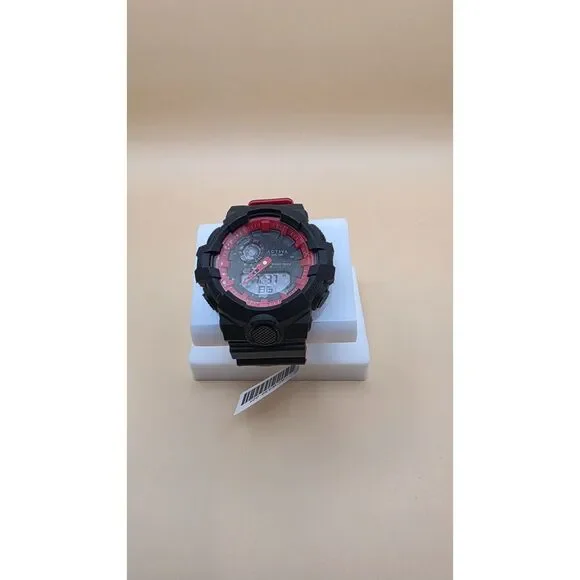 Activa X Dual Time Men's Digital Analog Sport Watch Black Red Water Resistant
