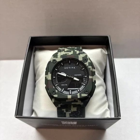 Activa X Invicta Men's Digital/Analog Watch 44.8mm Green Camo‎  (ACW2328-003)