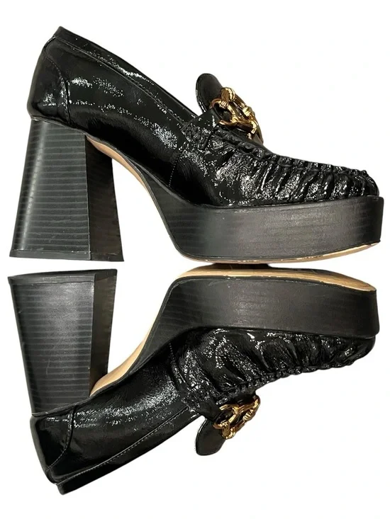 Circus by Sam Edelman Black Patent Platform Loafers Excellent Condition 7.5
