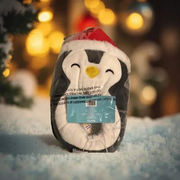 NIP Holiday Squishmallows Penguin Slipper Black / White Size 11/12