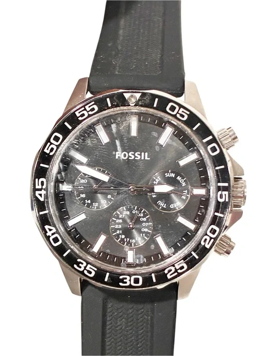 Fossil Bannon Multifunction Black Silicone Watch Mens Watch