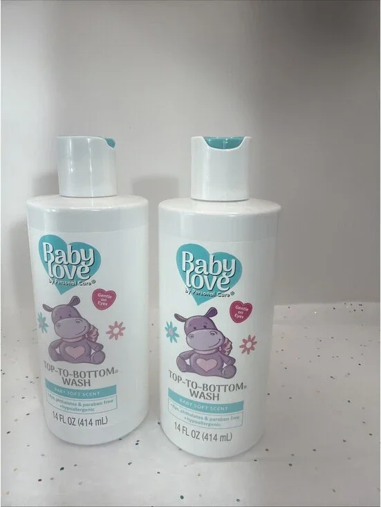 Baby Love Top-To-Bottom Wash Baby Soft Scent 14 fl oz (2 Pack) Hypoallergenic