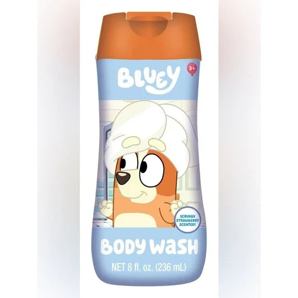 Bluey Kids Strawberry Body Wash — Orange Bottle