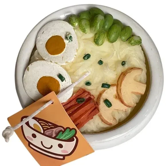Ramen Noodles Candle Asian Egg Edamame Cute Decor mushrooms