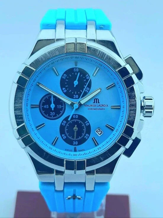 Maurice Lacroix Blue Chronograph Quartz Watch Refurbished