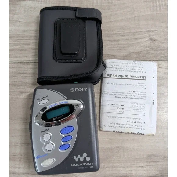 Vintage SONY WALKMAN WM-FX241 with Case - AM/FM/TV/CASSETTE ( FOR PARTS )