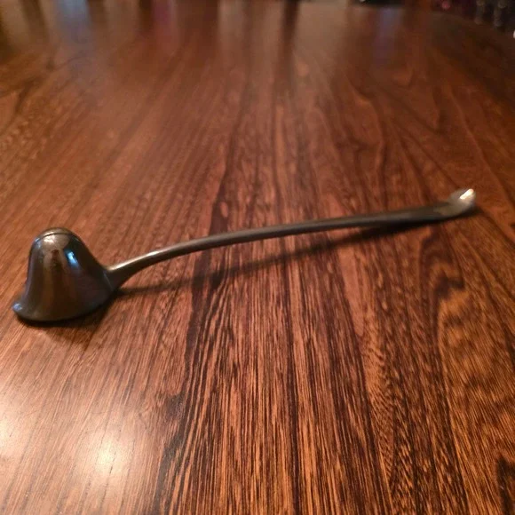 Vintage Silver Plated Bell Candle Snuffer Long Curved Handle 9.25 Inch MCM