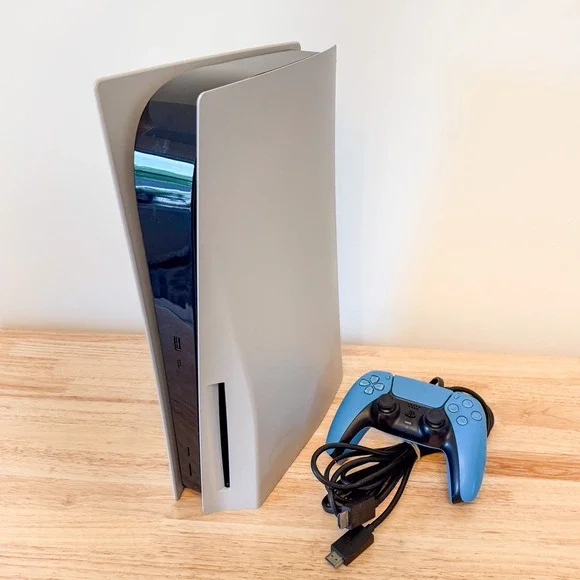 Sony PlayStation 5 PS5 Disc Edition Console 825 GB & Blue DualSense Controller