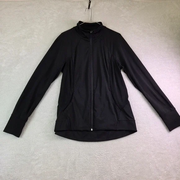 Tangerine Womens Black Full Zip Mock Neck Athletic Jacket Large RN 83814