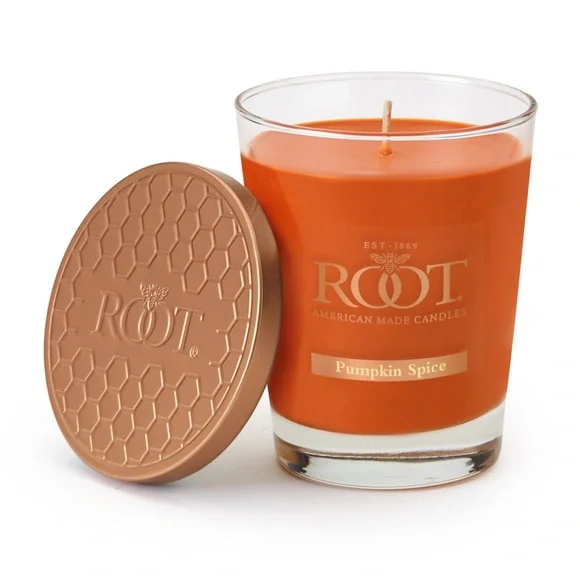 NWT ROOT CANDLES Pumpkin Spice 10.5oz Veriglass Candle Halloween Autumn Harvest