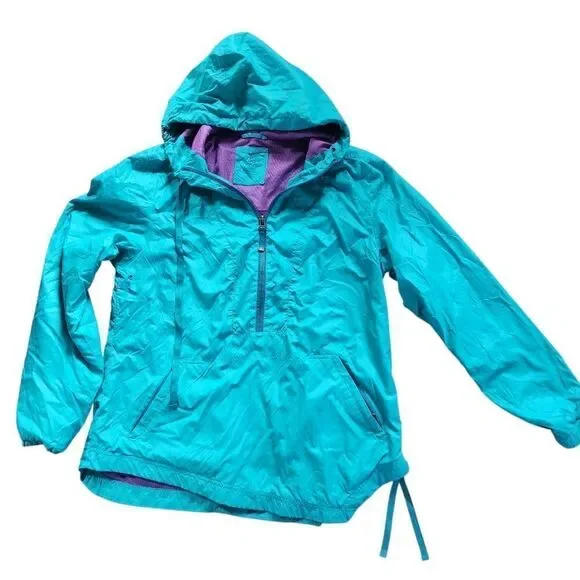 Prana Windbreaker Jacket Womens M Fiona Anorak Blue Green Teal Purple  Pre-owned