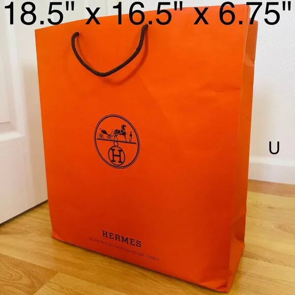 Hermes Paper Shopping Bag - orange large, 18.5